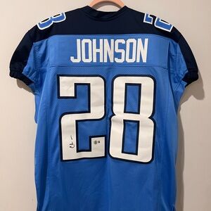 Chris Johnson Signed Tennessee Titans Custom Jersey XL - Beckett Verified Auto